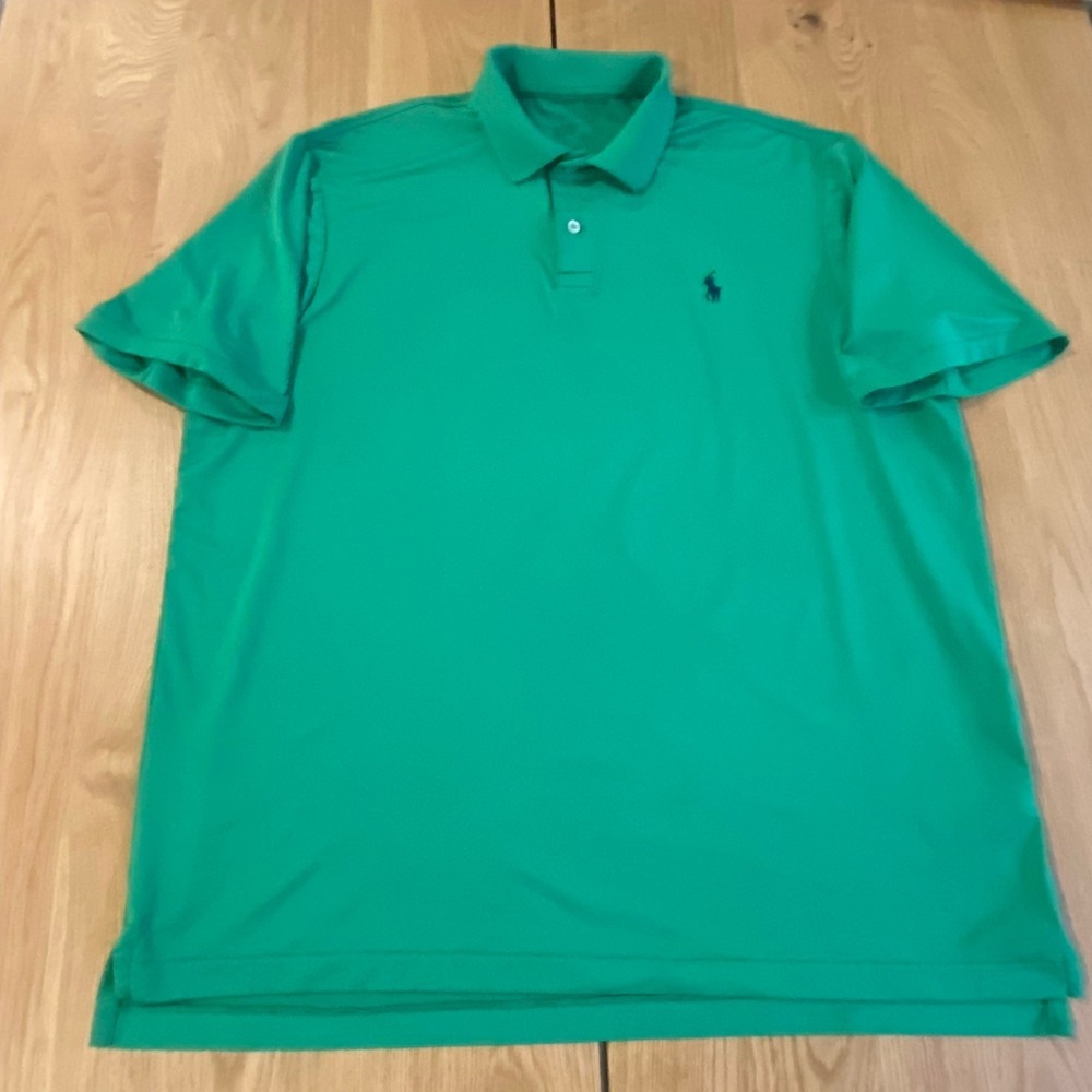 Polo Ralph Lauren Men's Performance Polo Shirt Green Short Sleeve Size Large